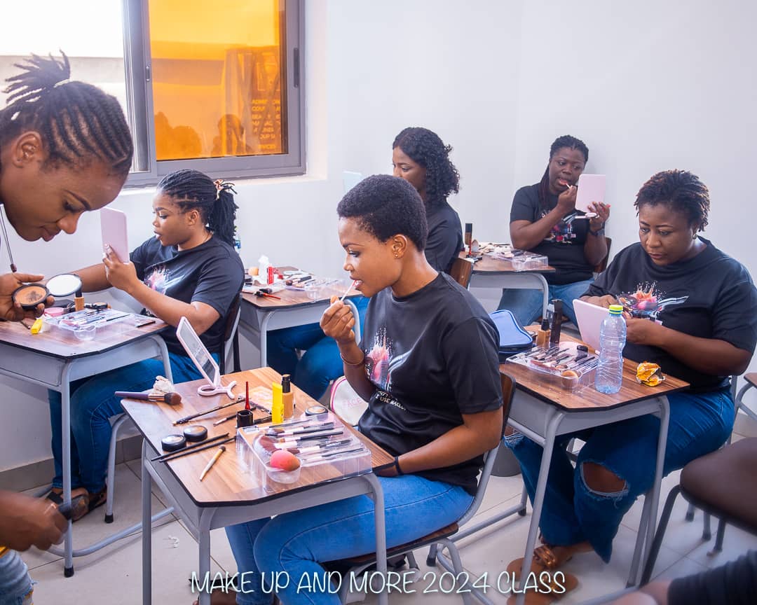 Students attending a personal grooming lesson