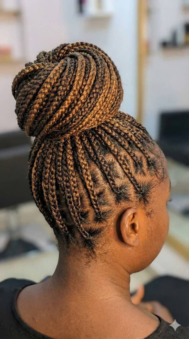 Student braids practical look 1